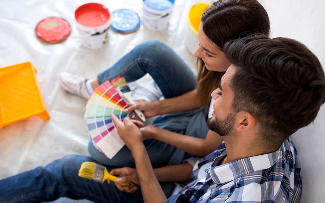 DIY home maintenance tasks include painting a room